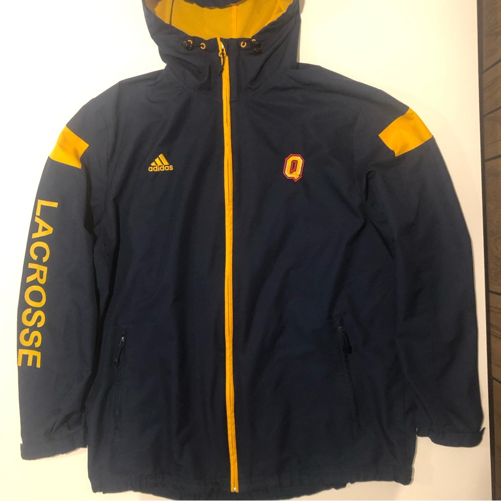 Adidas Lacrosse Windbreaker Womens size Large Navy and Gold Color
